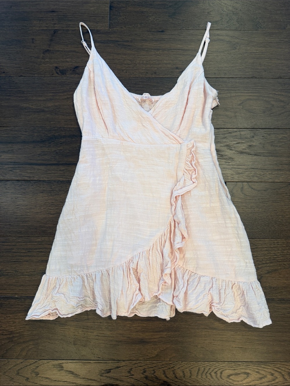 PacSun Lottie Moss Pastel Pink Ruffle Wrap Mini Dress - Size XS - C33-083